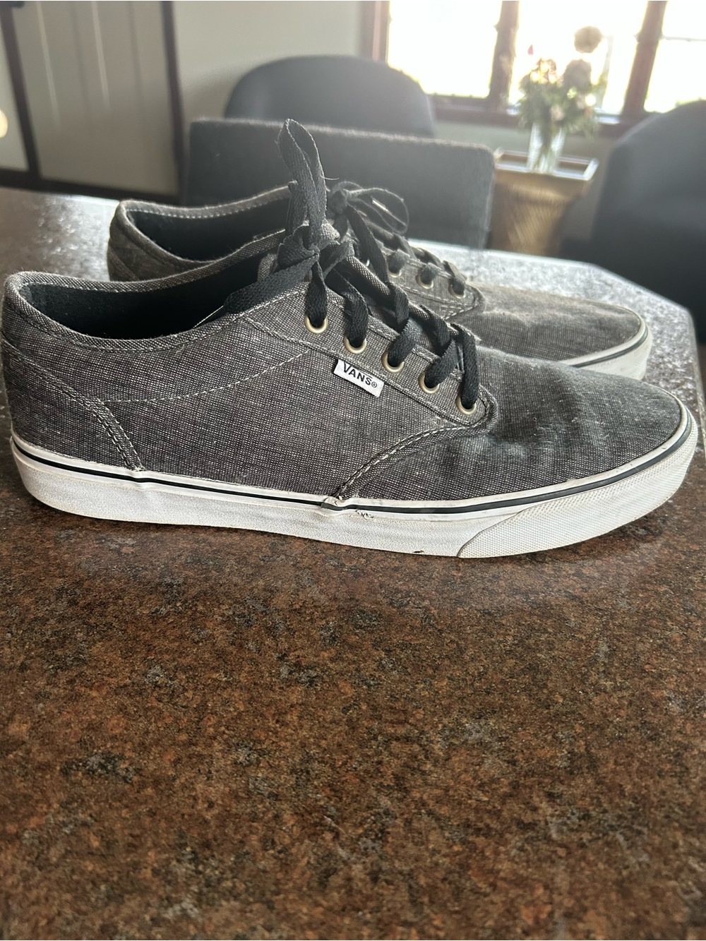 Vans Men’s Charcoal Canvas Low-Top Sneakers